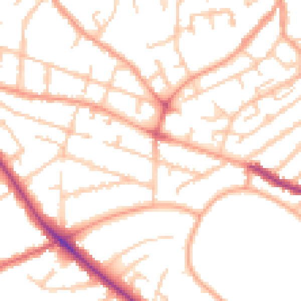 Daytime road noise heatmap for WV6 0AA