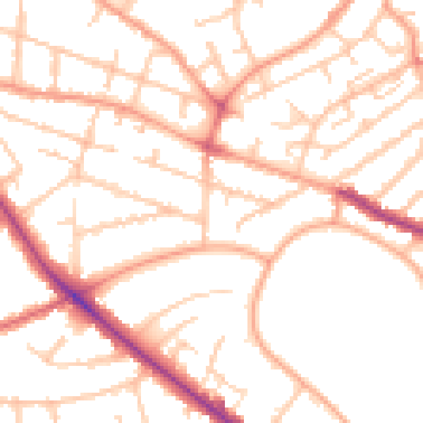 Daytime road noise heatmap for WV6 0AB