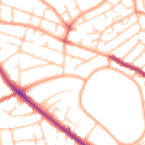 Daytime road noise heatmap for WV6 0AD