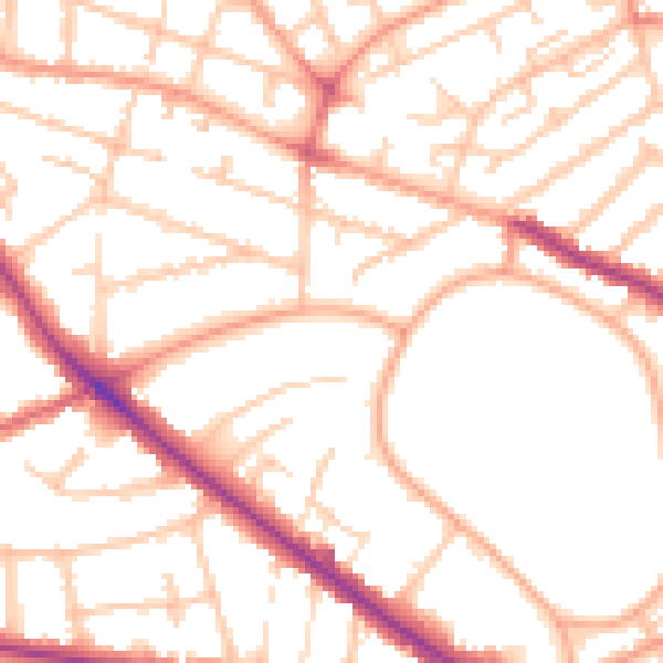 Daytime road noise heatmap for WV6 0AE
