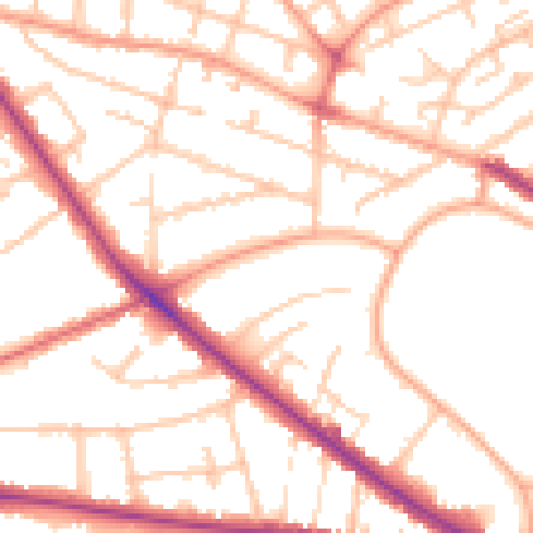 Daytime road noise heatmap for WV6 0AF