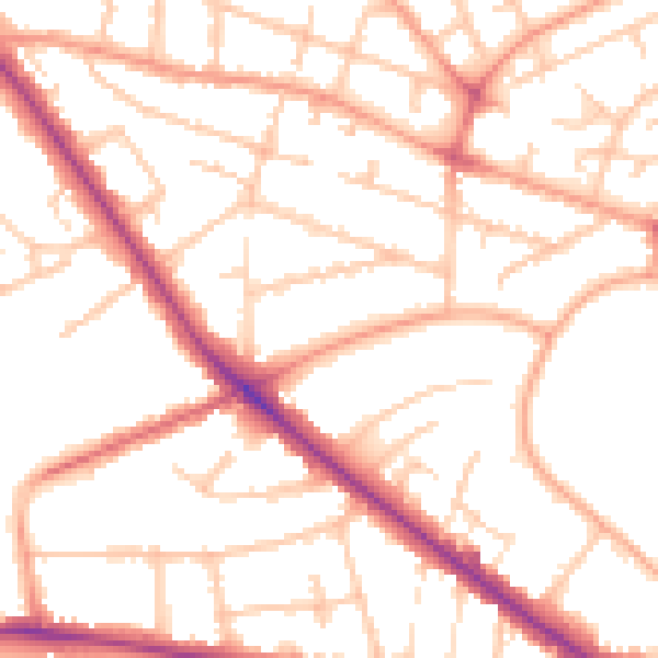 Daytime road noise heatmap for WV6 0AG
