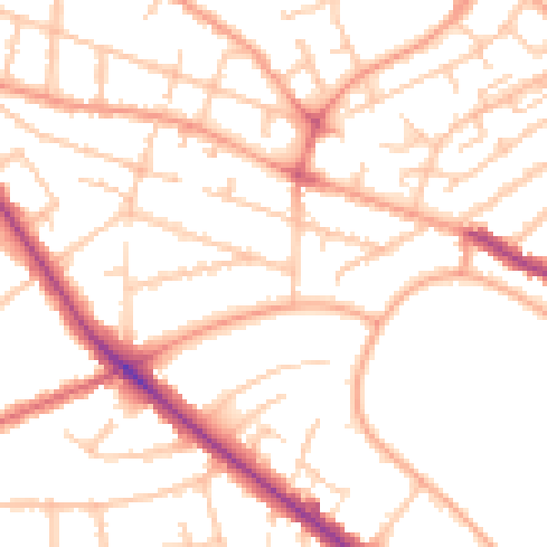 Daytime road noise heatmap for WV6 0AH