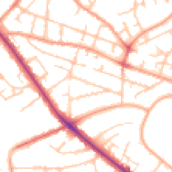 Daytime road noise heatmap for WV6 0AN