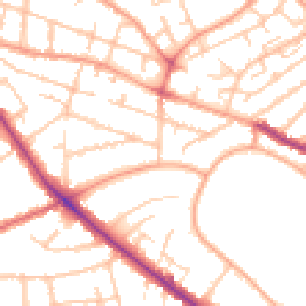 Daytime road noise heatmap for WV6 0AQ