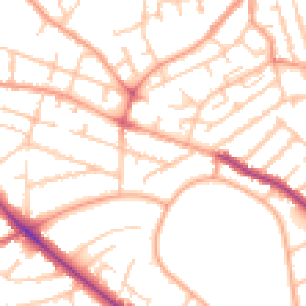 Daytime road noise heatmap for WV6 0AR