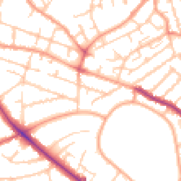 Daytime road noise heatmap for WV6 0AU