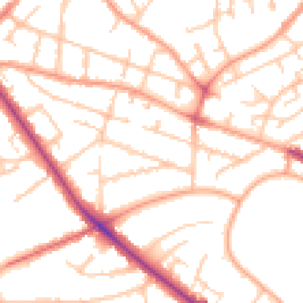 Daytime road noise heatmap for WV6 0AW