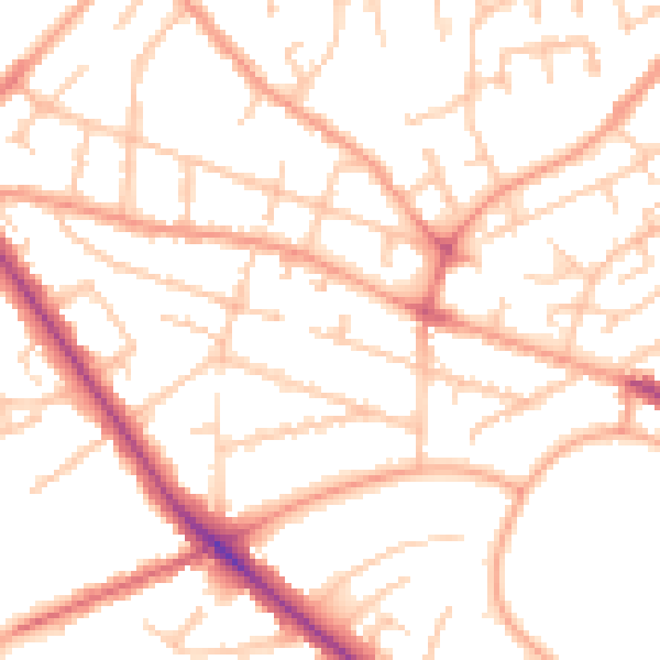 Daytime road noise heatmap for WV6 0AX