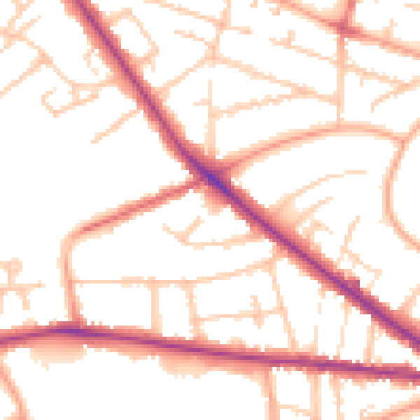 Daytime road noise heatmap for WV6 0BF