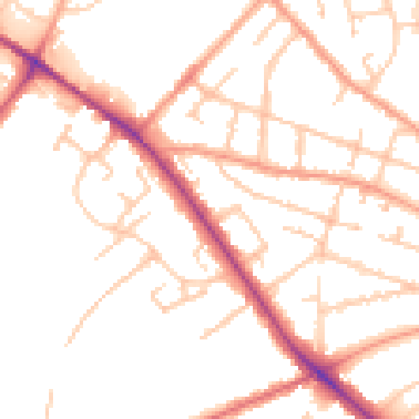 Daytime road noise heatmap for WV6 0BG