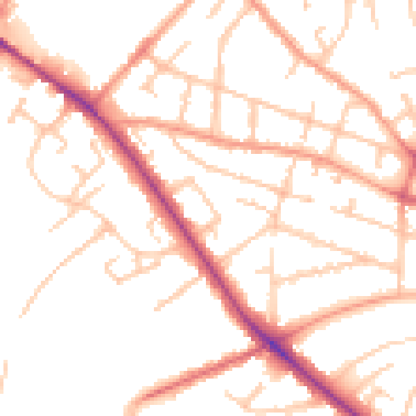Daytime road noise heatmap for WV6 0BJ
