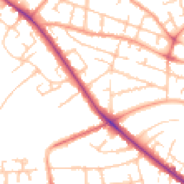 Daytime road noise heatmap for WV6 0BP