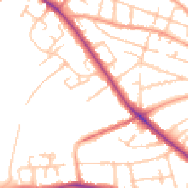 Daytime road noise heatmap for WV6 0DB
