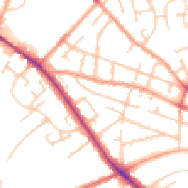 Daytime road noise heatmap for WV6 0EF