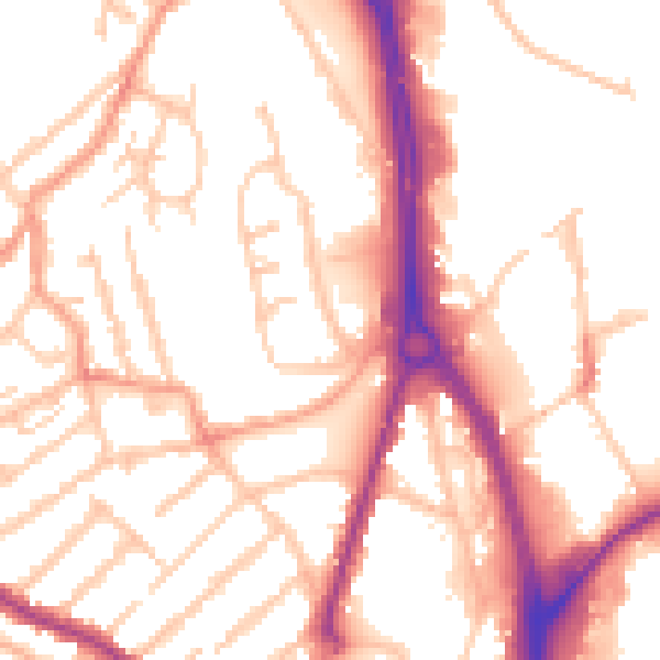 Daytime road noise heatmap for WV6 0NB
