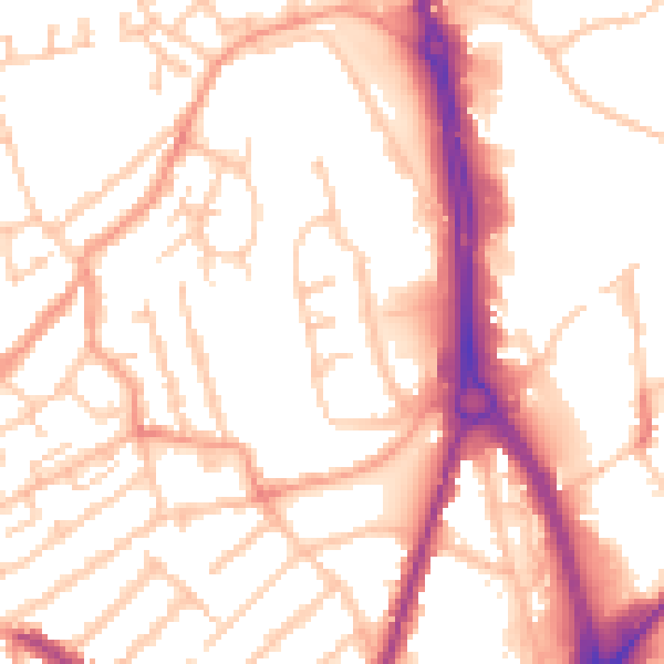 Daytime road noise heatmap for WV6 0NF
