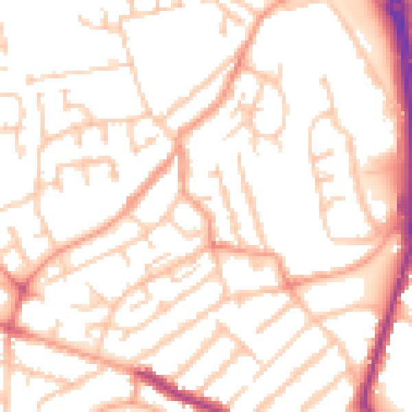 Daytime road noise heatmap for WV6 0NX