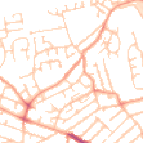Daytime road noise heatmap for WV6 0QH