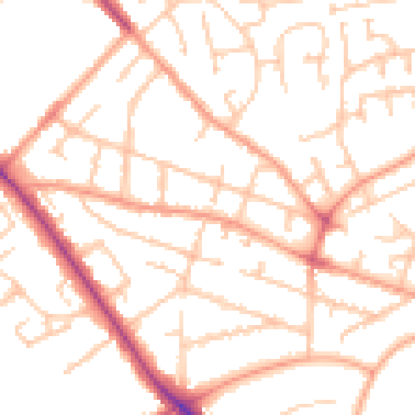 Daytime road noise heatmap for WV6 0RS
