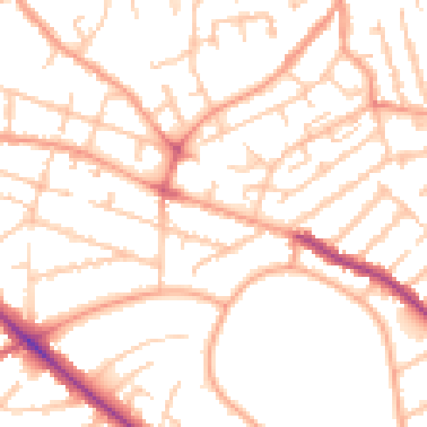 Daytime road noise heatmap for WV6 0RY
