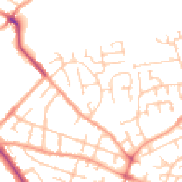 Daytime road noise heatmap for WV6 0TR