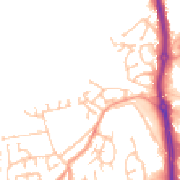 Daytime road noise heatmap for WV6 0WY