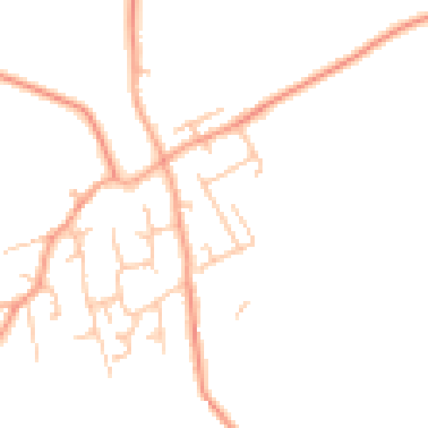 Daytime road noise heatmap for WV6 7AJ