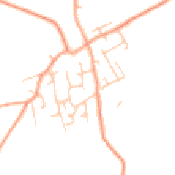 Daytime road noise heatmap for WV6 7DB