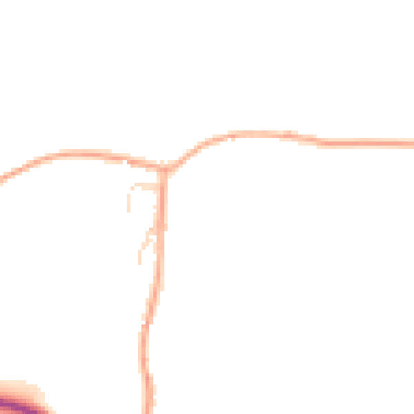 Daytime road noise heatmap for WV6 7JJ