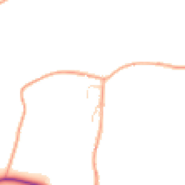 Daytime road noise heatmap for WV6 7JN