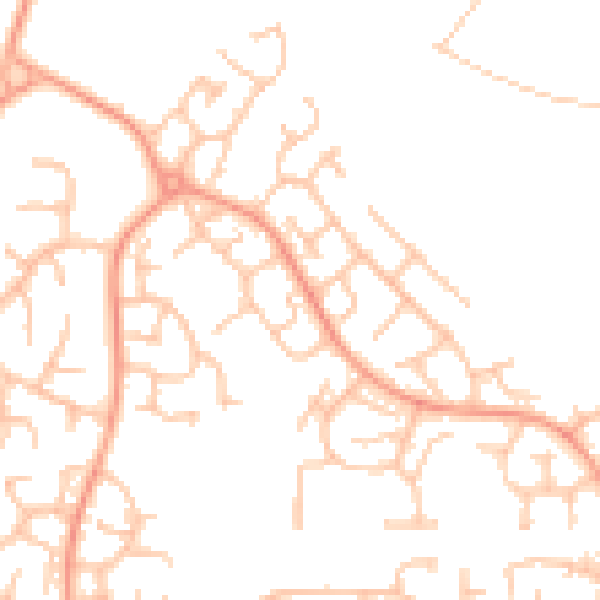 Daytime road noise heatmap for WV6 7LU
