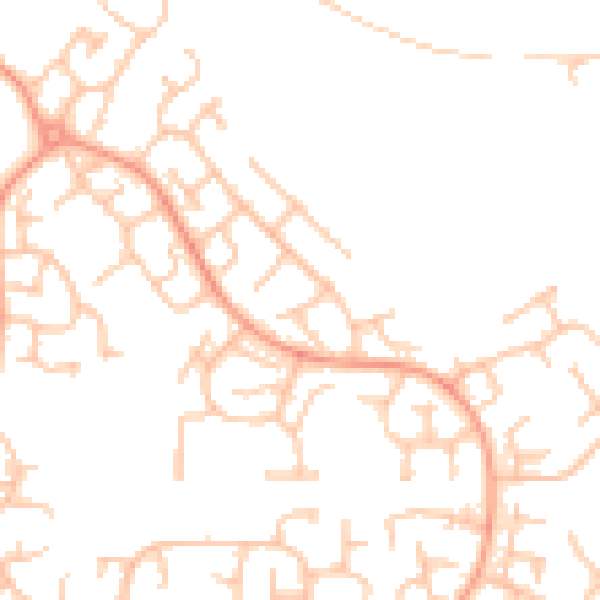 Daytime road noise heatmap for WV6 7NL