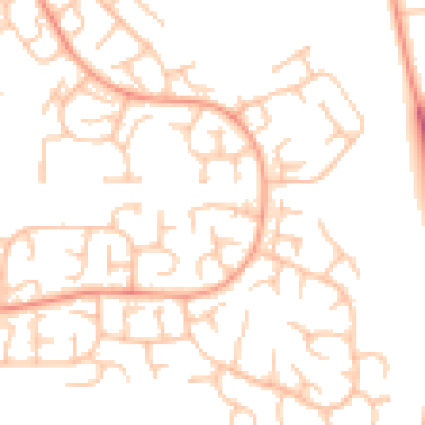 Daytime road noise heatmap for WV6 7PF