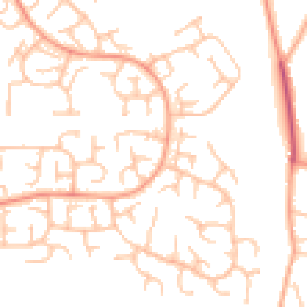 Daytime road noise heatmap for WV6 7PP