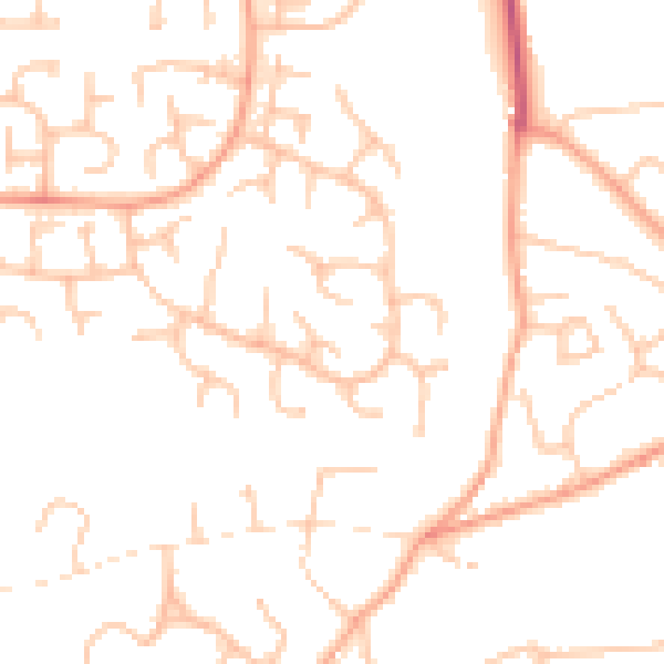 Daytime road noise heatmap for WV6 7RL