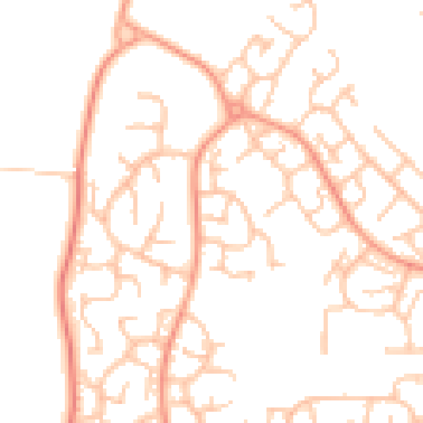 Daytime road noise heatmap for WV6 7SE