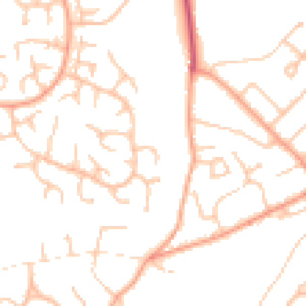 Daytime road noise heatmap for WV6 7UL