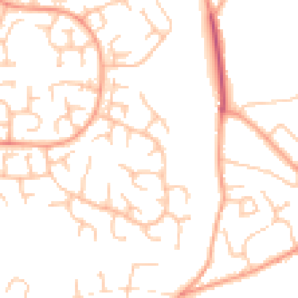 Daytime road noise heatmap for WV6 7UW