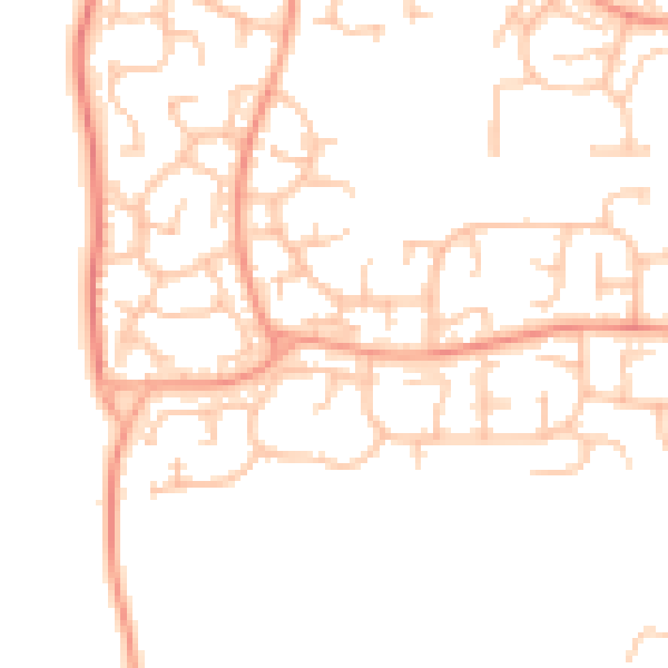 Daytime road noise heatmap for WV6 7UY