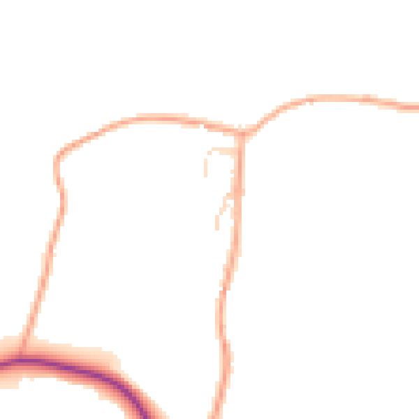 Daytime road noise heatmap for WV6 7WB