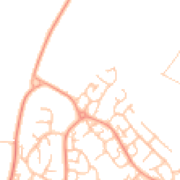 Daytime road noise heatmap for WV6 7YD