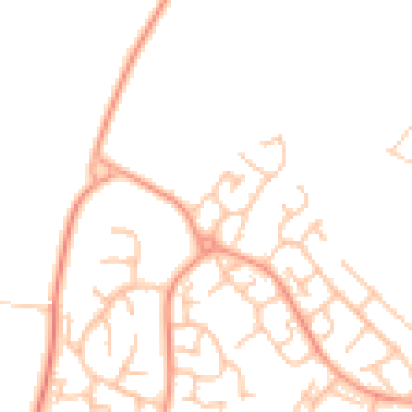 Daytime road noise heatmap for WV6 7YE