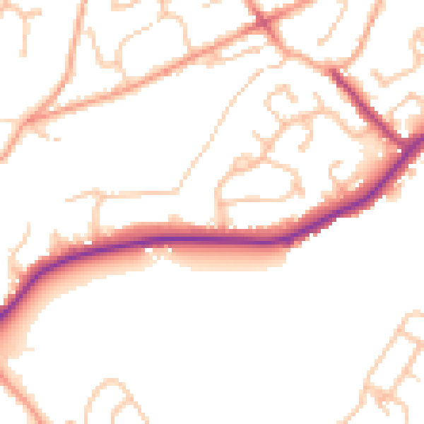 Daytime road noise heatmap for WV6 8AH