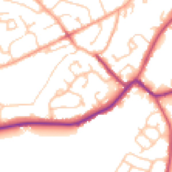 Daytime road noise heatmap for WV6 8AP