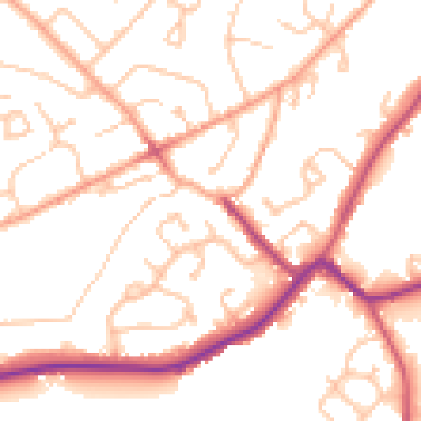 Daytime road noise heatmap for WV6 8AS