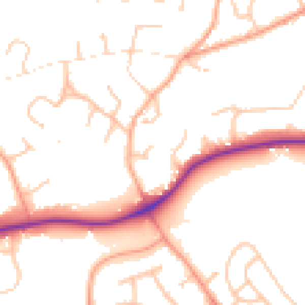 Daytime road noise heatmap for WV6 8ED