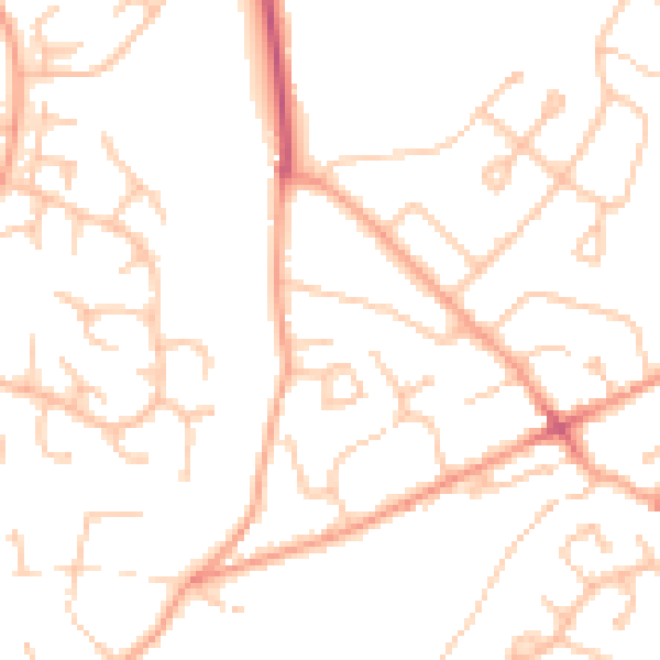 Daytime road noise heatmap for WV6 8EH