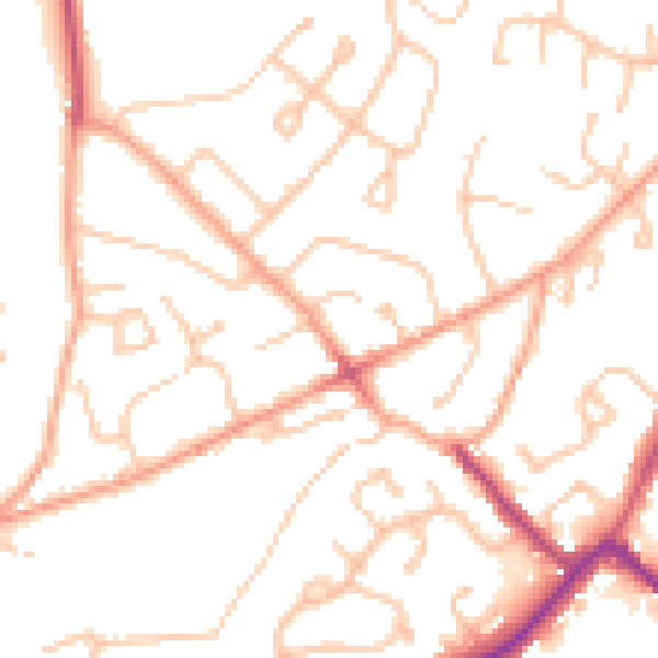Daytime road noise heatmap for WV6 8EJ