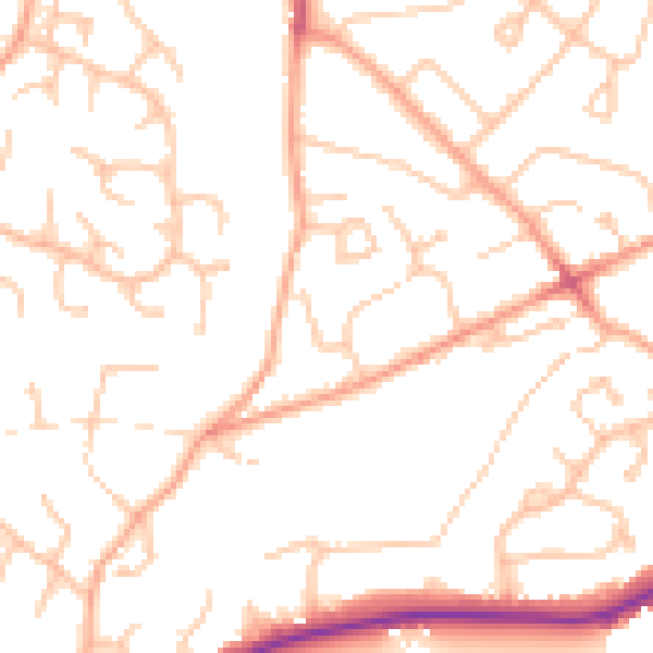 Daytime road noise heatmap for WV6 8HH